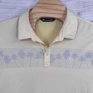 Travis Mathew Polo Shirt Mens XL Palm Tree Print Golf  Short Sleeve‎ Athletic